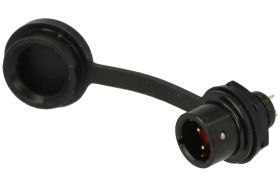 Wtyk; SA612/P2B; 2 tory; proste; lutowany; 0,5mm2; 3,5-4mm; SA6; na panel; 6mm; push-pull; aluminium anodowane; czarny; IP67; 3A