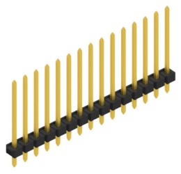 Pin header, 15 pole, pitch 2.54 mm, straight, black, SLLP119015G