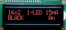 Wyświetlacz LCD alfanumeryczny 2x16 LCD-PC-1602AN-DIR R/KK-1L E6