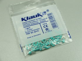 Końcówka tulejkowa Klauke 168/T izol. 0,34mm2 Kolor izol. turkusowy