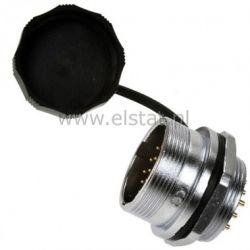 Wtyk przemysłowy męski, 19 pinów, na panel