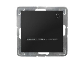 IMPRESJA Wyłącznik zwierny "dzwonek" z podświetleniem niebieskim czarny metalik ŁP-6YS/m/33 OSPEL