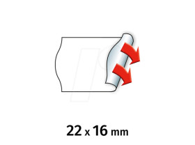 9506159 Price labels, 22x16 mm, permanent, white, 6000 pieces