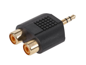 Rozgałęźnik JACK 3.5mm wtyk - 2xRCA gniazdo złocony