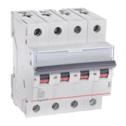 Wyłącznik nadprądowy 4P D 20A 6kA AC S304 TX3 403773