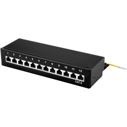 Renkforce RF-4456725 Network patch box CAT 6 12 ports 1U black