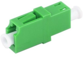 Fiber optic connector, LC socket to LC socket, OS1/OS2, singlemode, ceramic, green, BS07-60001