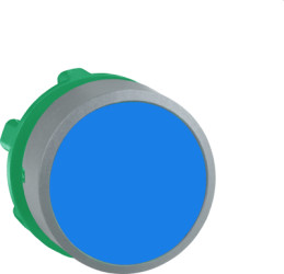Pushbutton, unlabeled, unlit, groping, waistband round, blue, front ring light gray, mounting Ø 22 mm, ZB5AA6C0