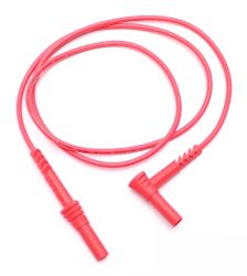 Przewód bezp. banan kątowy-prosty 4mm PPS1C-0001-R 10A, CAT IV 600V, czerwony