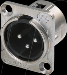 RC3MDL XLR Panel Mount Plug 3-pin Solder Contacts (Chromed Housing)