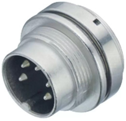 Panel plug, 19 pole, solder connection, screw locking, straight, 09 0463 00 19