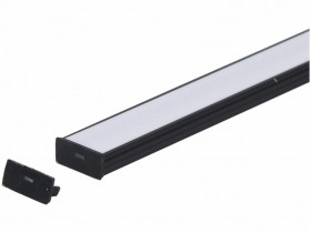 Zaślepka PCV Line Slim czarna z otworem