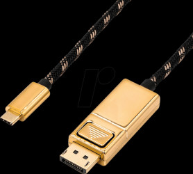 11.04.5849 Cable, USB-C &gt; DP 1.2, 4K 60 Hz, black/gold, 2 m