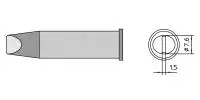 Soldering tip, chisel shaped, Ø 11.1 mm, (T x L x W) 2 x 48 x 9.3 mm, XHT F