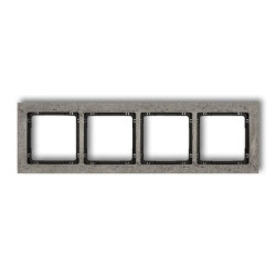 DECO Ramka uniwersalna poczwórna - beton (ramka: ciemnoszary spód: czarny) ciemny szary 28-12-DRB-4
