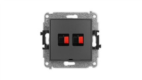 Icon Mechanizm Gniazda Głośnikowego Podwójnego, Bez Pola Opisowego Grafitowy...