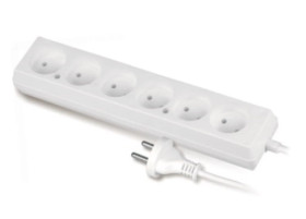 Przedłużacz 6-gniazd b/u 10A 3m /OMY 2x1/ biały PS-660 T-105850