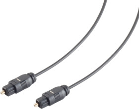 Connection cable, 1 m, black, Toslink plug, straight to Toslink plug, straight, BS69002-1.0