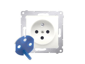 SIMON 54 Gniazdo DATA kremowe z kluczem uprawniającym DGD1.01/41 KONTAKT SIMON