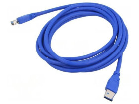 CA-US3E10CC-0030B Kabel USB 3.0 USB A gniazdo,USB A wtyk złocony 3m niebieski