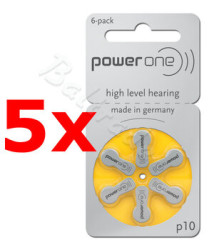 30 x baterie do aparatów słuchowych Power One Varta 10