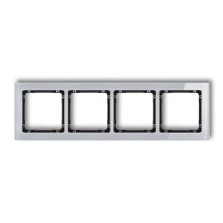 DECO Ramka poczwórna - efekt szkła (ramka: szara spód: czarny) szary 15-12-DRS-4