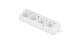 Listwa Zasilająca Na 4 Gniazd 2P+Z Schuko Biała Basic (Na Kabel) Gn-470S