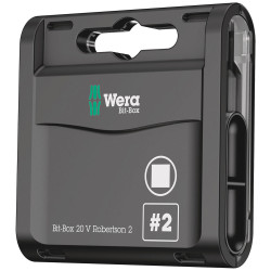 Wera 05057790001 Bit-Box 20 V Robertson # 2 x 25 mm 20 Piece