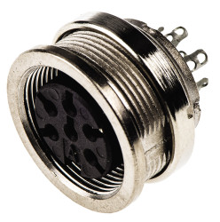 Gniazdo Din 6 -pinowe Żeński Montaż na panelu M16 300 V AC/DC