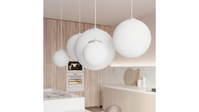 Plafon Lampa Sufitowa Omi Kolor Złoty Z Dekoracyjnym Szklanym Kloszem, Źródło...