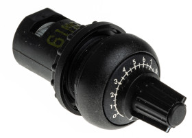 Potencjometr 10kΩ typ Obrotowy Eaton średnica wału 29,5 mm 0.5W długość wału 32.9mm średnica 29.7mm W płycie czołowej