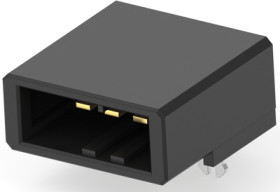 Pin header, 3 pole, pitch 3.81 mm, angled, black, 1-178293-2