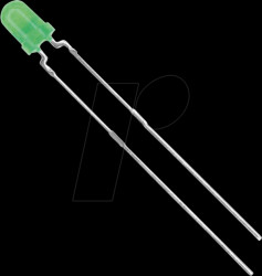 TLLG4400 LED, 3 mm, wired, green, 1.2 mcd, 50°