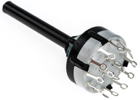 Przełącznik obrotowy, 4PST, 150 mA przy 250 V AC, 250 V ac, 250V dc, 3-położeniowy, Lorlin