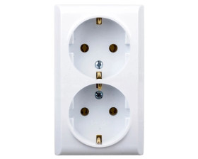 BIS Gniazdo podwójne z/u Schuko białe GN-2BS/00