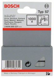 Zszywki płaskie typ 57, 10,6 x 1,25 x 10 mm Bosch Accessories 2609200231, N/A, Wymiary (D x S) 10 mm x 10.6 mm, 1000 szt