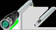 Sensor actuator cable, M12 cable socket, straight, A to open end, 5 pole, 20 m, PUR, gray, 4 A, 210029