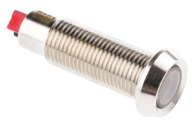 Lampka kontrolna do montażu panelowego 24V dc, zielona 8.1mm LED Chrom Końcówka lutownicza Marl