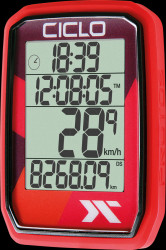 PROTOS 105 RED Bike computer with 5 functions, red