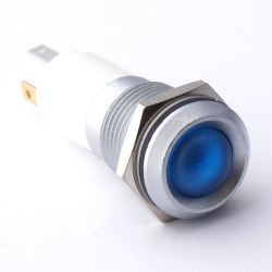 Lampka kontrolna do montażu panelowego 24V c.a. / V c.c., niebieska 14mm LED Chrom Końcówka lutownicza CML Innovative