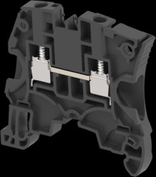 Feed through terminal, spring-clamp connection, 0.2-4.0 mm², 2 pole, 32 A, 8 kV, black, 1SNK505066R0000