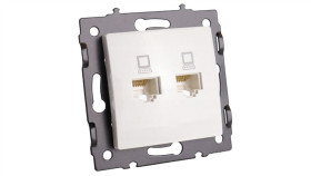 Gniazdo Komputerowe Podwójne 2Xrj45 Klasa 5E Białe - Argo 9036