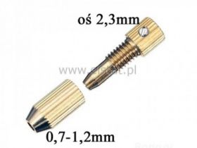 Uchwyt wiertarki do wiertła 0,7-1,2mm na oś 2,3mm