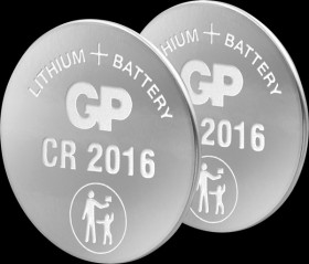 GPCR2016STD707C1 Lithium button cell, 3 V, 90 mAh, 20.0x1.6 mm, pack of 2