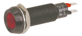 Lampka kontrolna do montażu panelowego 24 → 28V dc, czerwona 8.1mm LED Czarny Końcówka lutownicza Marl