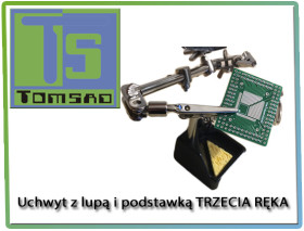 Uchwyt z lupą i podstawką trzecia ręka