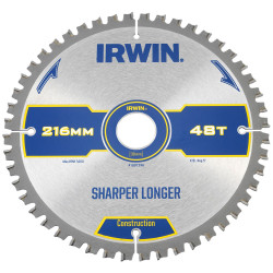 IRWIN&#xAE; 1897396 Construction Mitre Circular Saw Blade 216 x 30mm x 48T ATB/Neg