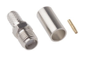 Złącze koncentryczne Montaż na kablu Żeński 50Ω typ złącza Złącze SMA 0 to 12.4GHz Połączenie zagniatane typ kabla