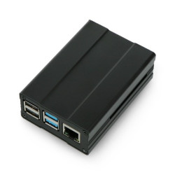 Obudowa do Raspberry Pi 4B - aluminiowa - czarna - LT-4BA01