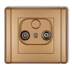 FLEXI Gniazdo antenowe RTV przelotowe 9dB złoty metalik 8FG9P